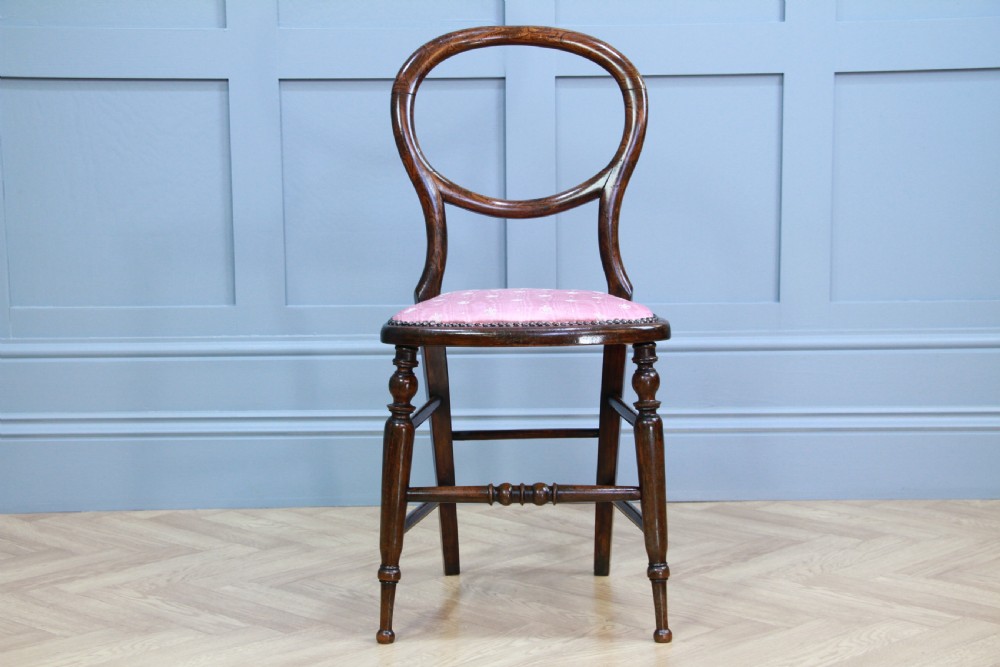 Original Antique Victorian Simulated Rosewood Single Balloon Back Bedroom Chair View VIII