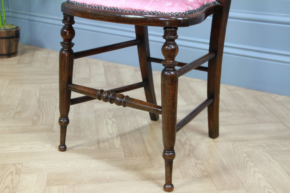 Original Antique Victorian Simulated Rosewood Single Balloon Back Bedroom Chair View IX