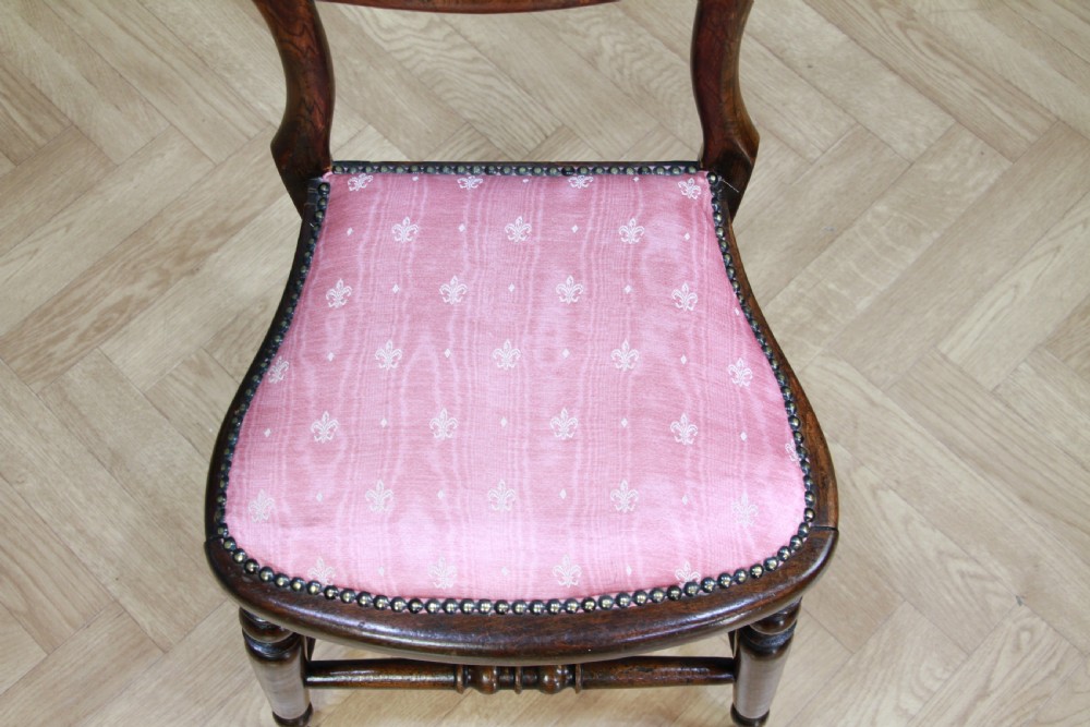 Original Antique Victorian Simulated Rosewood Single Balloon Back Bedroom Chair View X