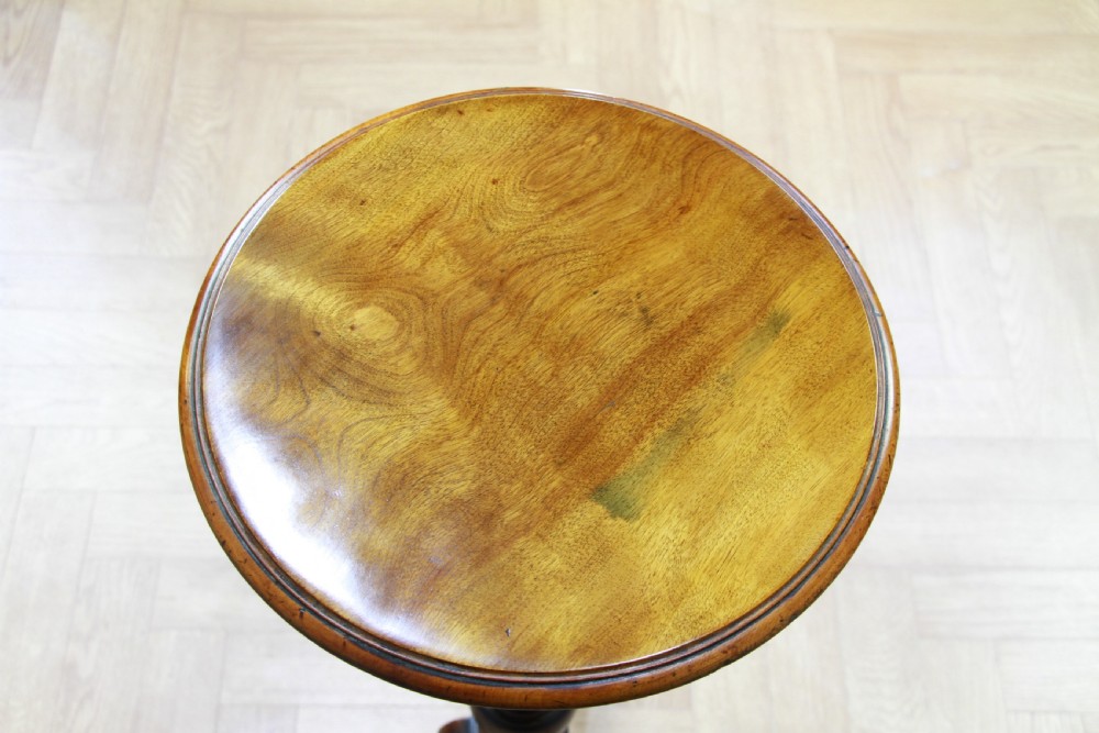 Original Antique Victorian Solid Walnut Round Wine Lamp Side Table Occasional View II