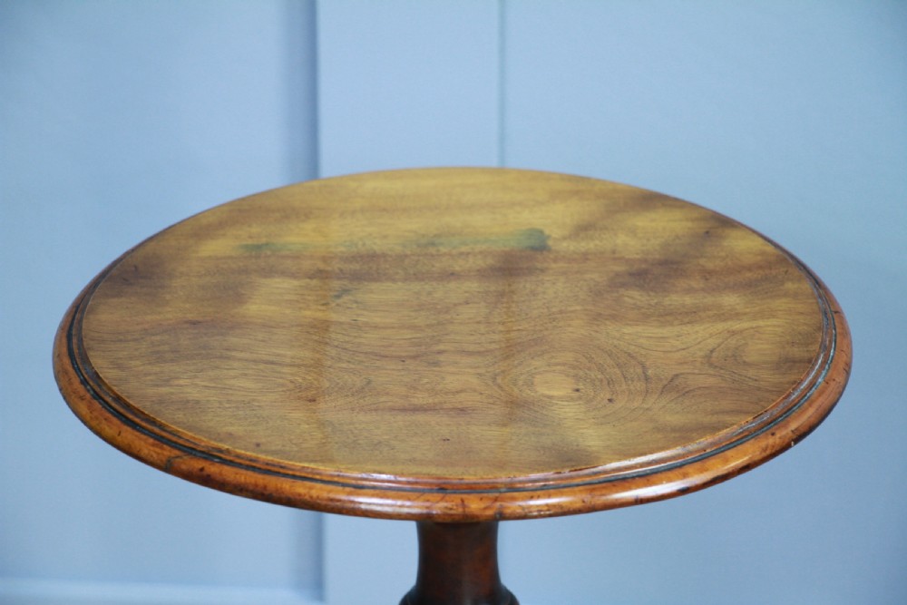 Original Antique Victorian Solid Walnut Round Wine Lamp Side Table Occasional View III