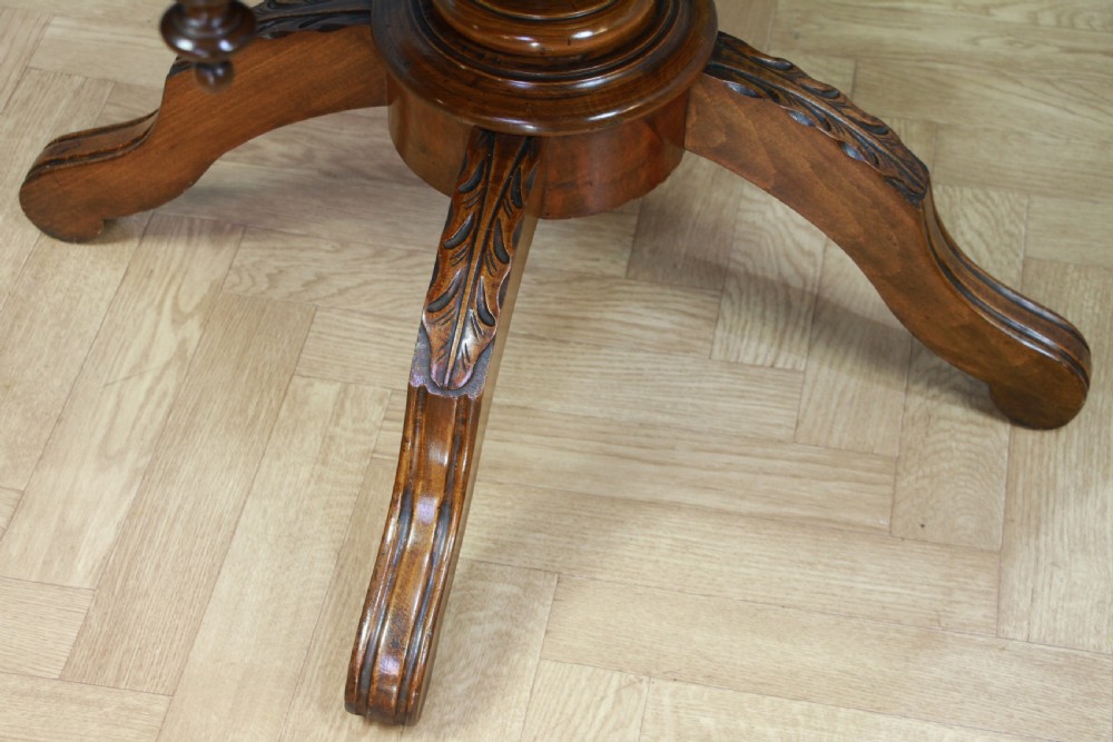 Antique Edwardian French Walnut Pedestal Occasional Breakfast Loo Table C1900 View V