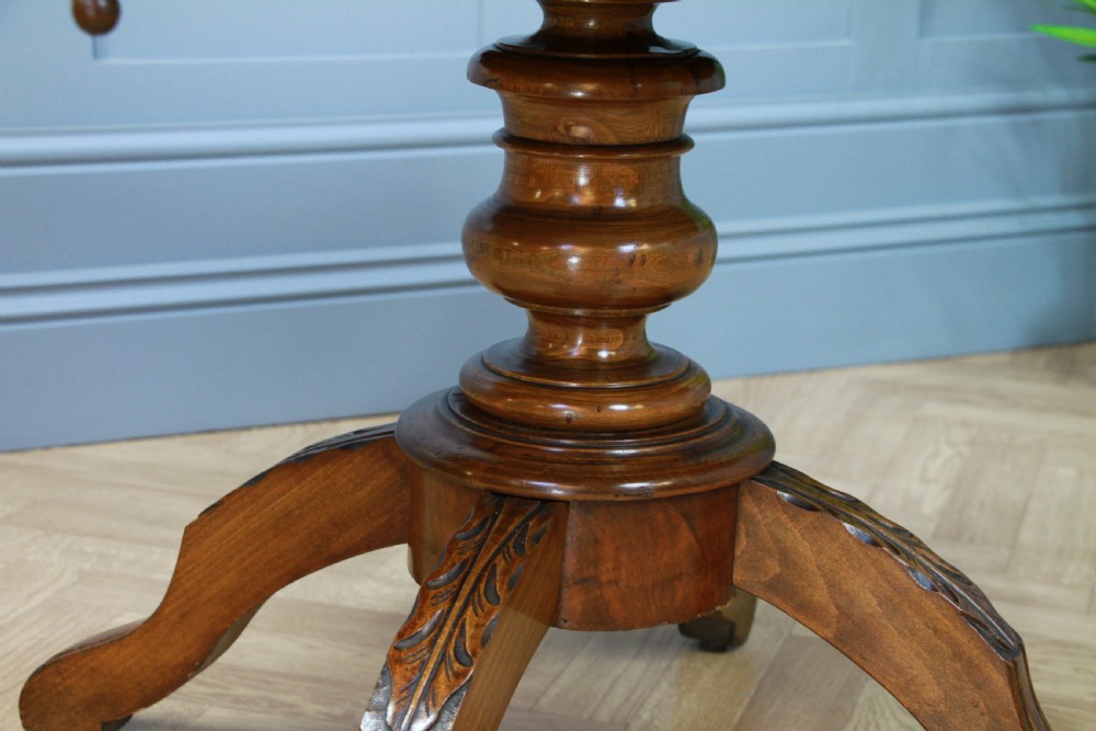 Antique Edwardian French Walnut Pedestal Occasional Breakfast Loo Table C1900 View VI