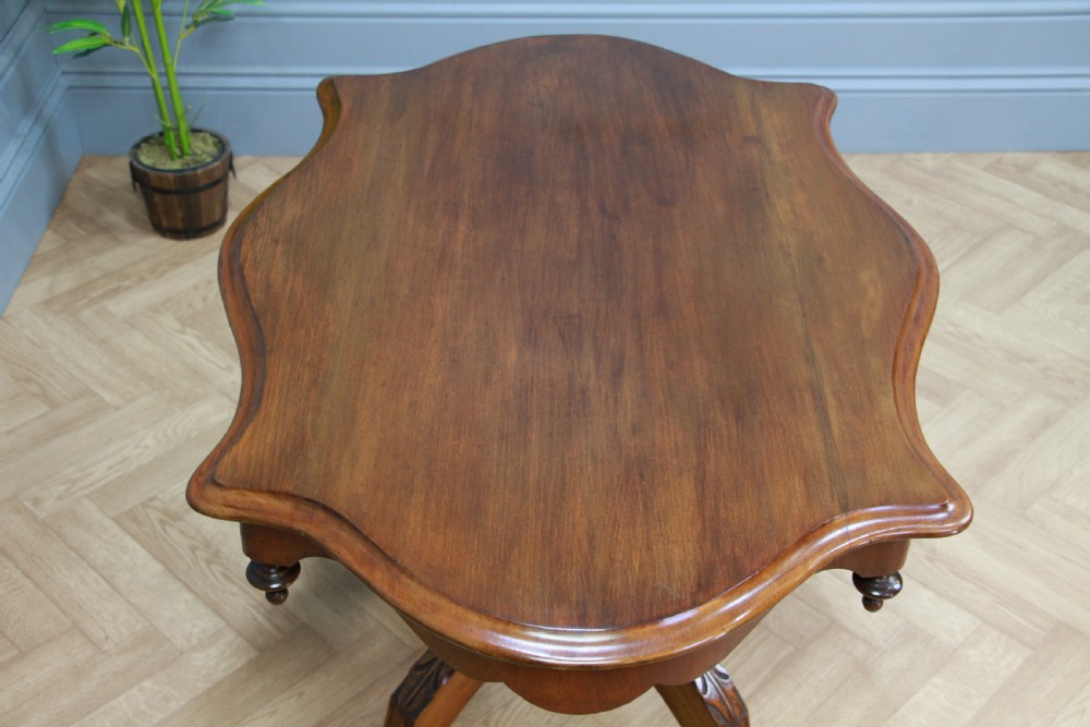Antique Edwardian French Walnut Pedestal Occasional Breakfast Loo Table C1900 View VII