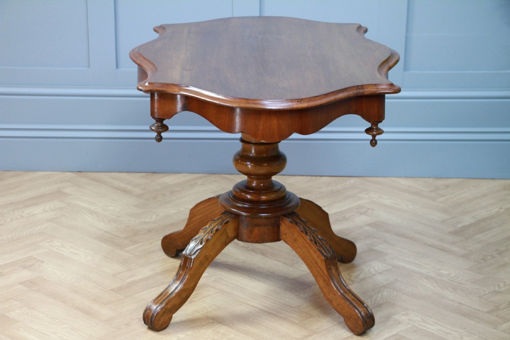 Antique Edwardian French Walnut Pedestal Occasional Breakfast Loo Table C1900 View IX