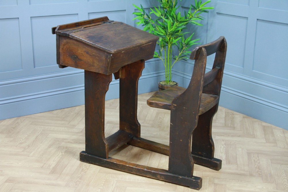 Original Antique Victorian 19th Century Children’s School Slider Desk & Chair