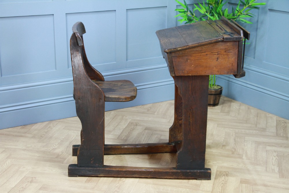 Original Antique Victorian 19th Century Children’s School Slider Desk & Chair View VI