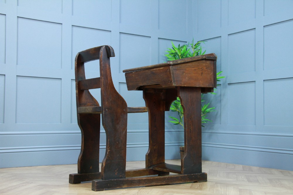 Original Antique Victorian 19th Century Children’s School Slider Desk & Chair View IX