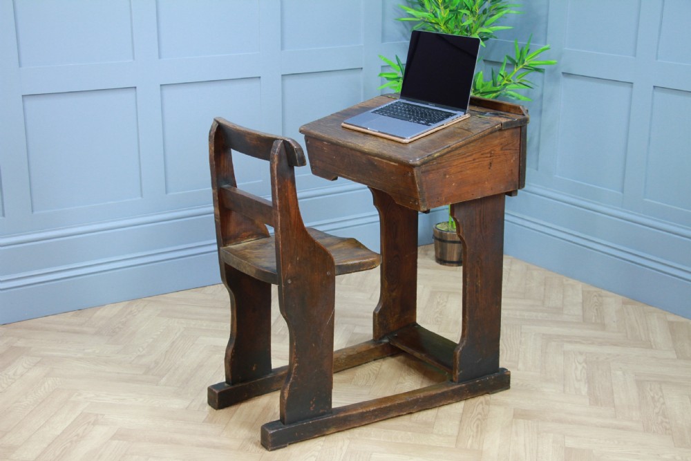 Original Antique Victorian 19th Century Children’s School Slider Desk & Chair View X