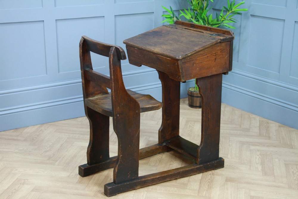 Original Antique Victorian 19th Century Children’s School Slider Desk & Chair View XI