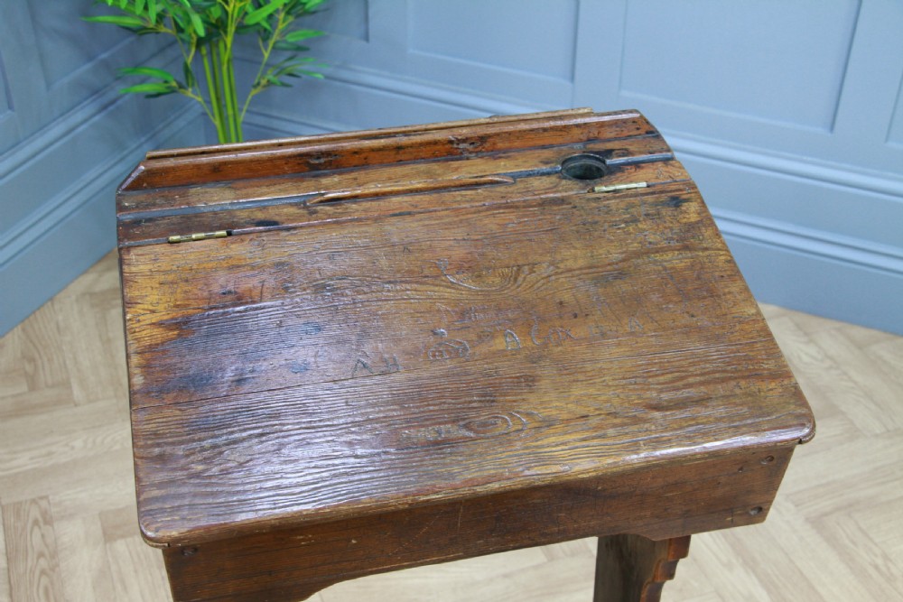 Original Antique Victorian 19th Century Children’s School Slider Desk & Chair View XII
