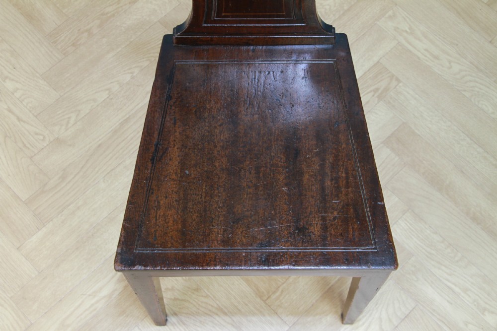 Antique Georgian Regency Solid Mahogany Carved & Inlaid Single Hall Chair C1810 View VII