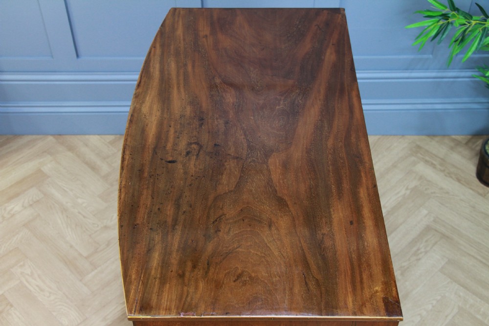 Antique Original Georgian Small Bow Front Mahogany Chest of 4 Drawers C1820 View XI