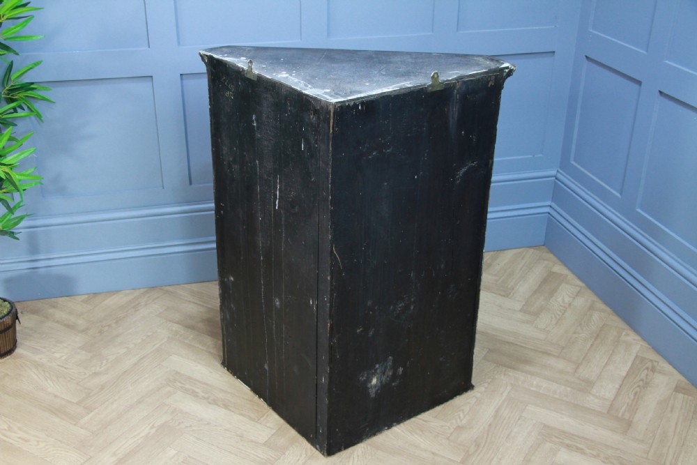 Antique Georgian Oak Inlaid Corner Wall Hanging Cupboard Cabinet Drinks C1825 View XII