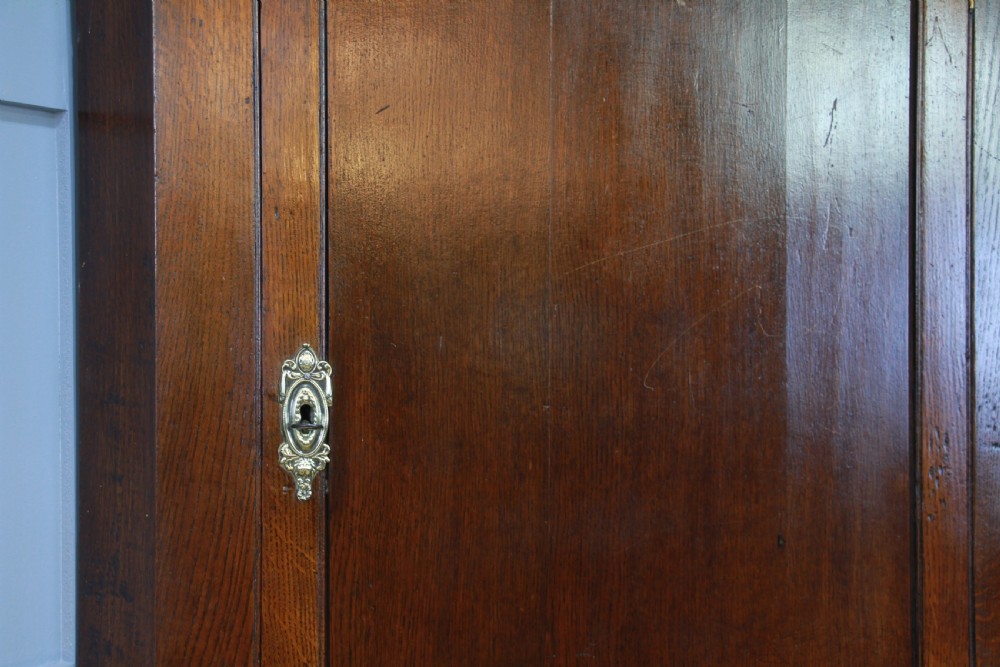 Antique Georgian Oak Large Corner Wall Hanging Cupboard Cabinet Drinks C1830 View III