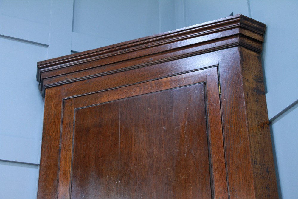 Antique Georgian Oak Large Corner Wall Hanging Cupboard Cabinet Drinks C1830 View IV