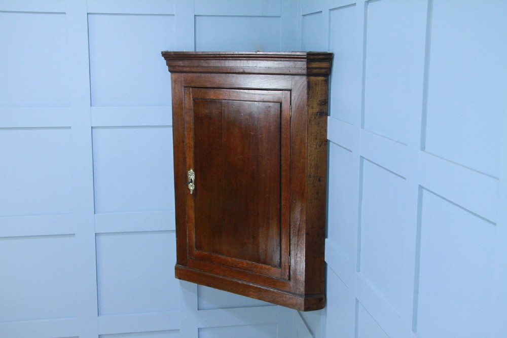 Antique Georgian Oak Large Corner Wall Hanging Cupboard Cabinet Drinks C1830 View VIII