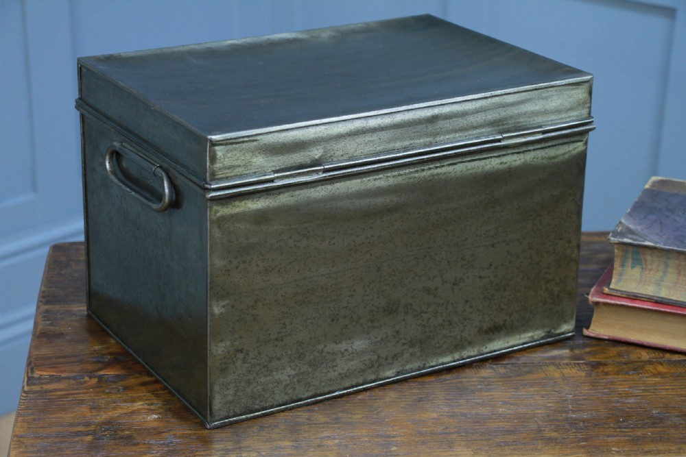 Antique MILNERS Fire Resisting Small Deed Chest Restored Vintage Book Safe Box View XIII
