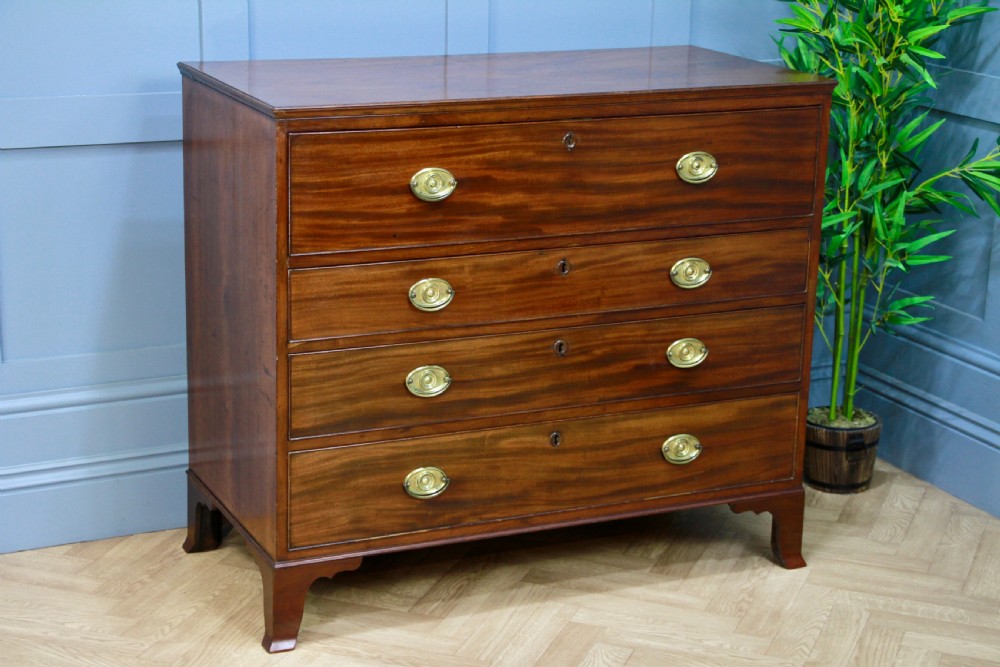Original Antique Georgian Mahogany Secretaire Chest of 4 Drawers C1810 View XII