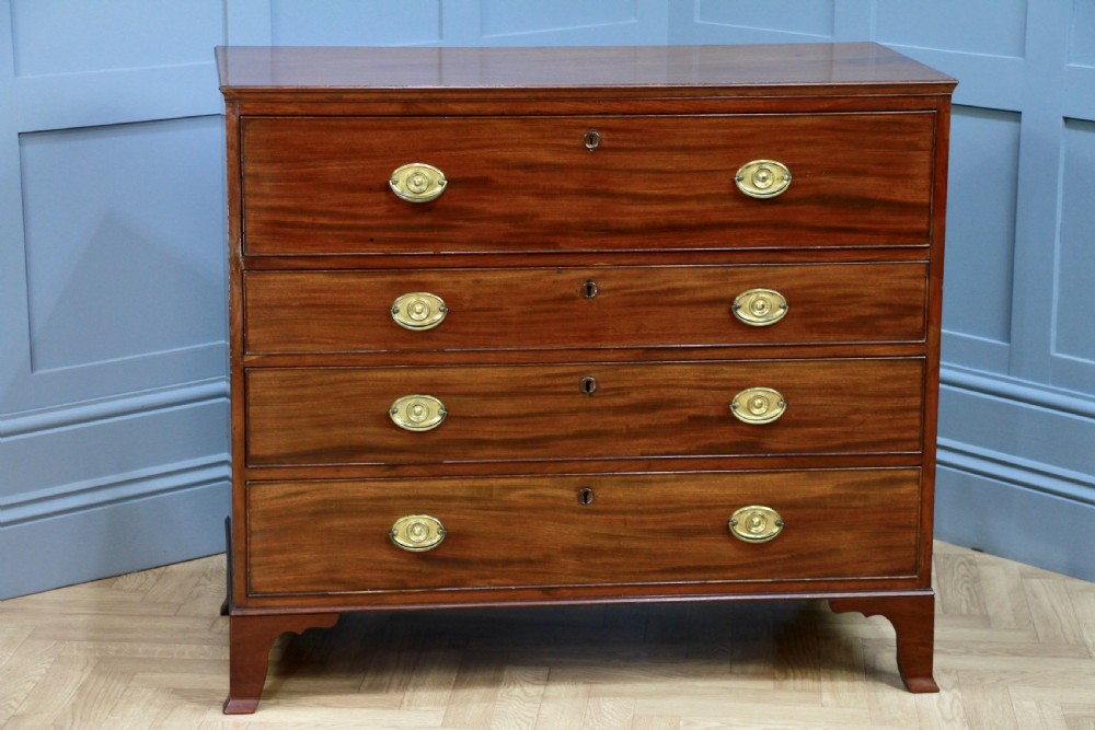 Original Antique Georgian Mahogany Secretaire Chest of 4 Drawers C1810 View III