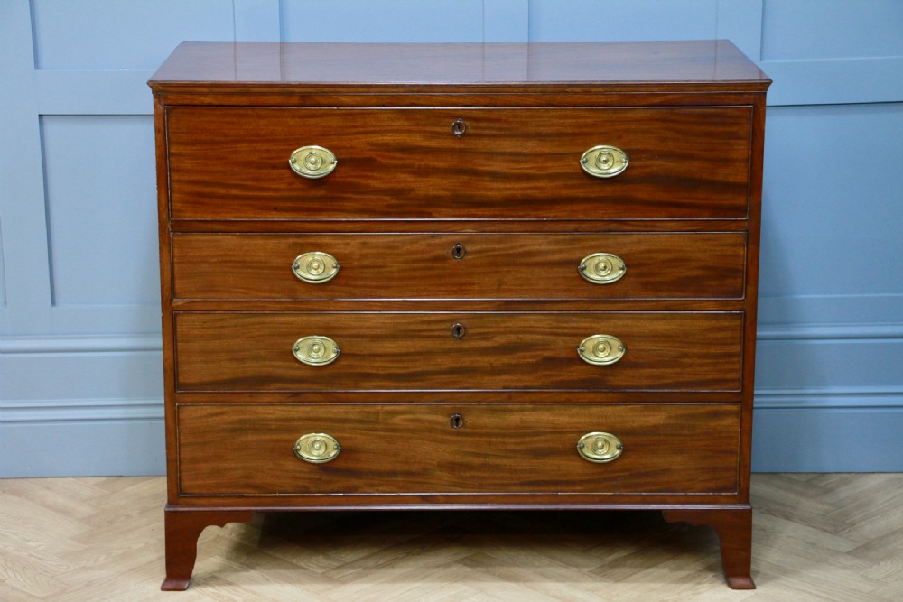 Original Antique Georgian Mahogany Secretaire Chest of 4 Drawers C1810 View V