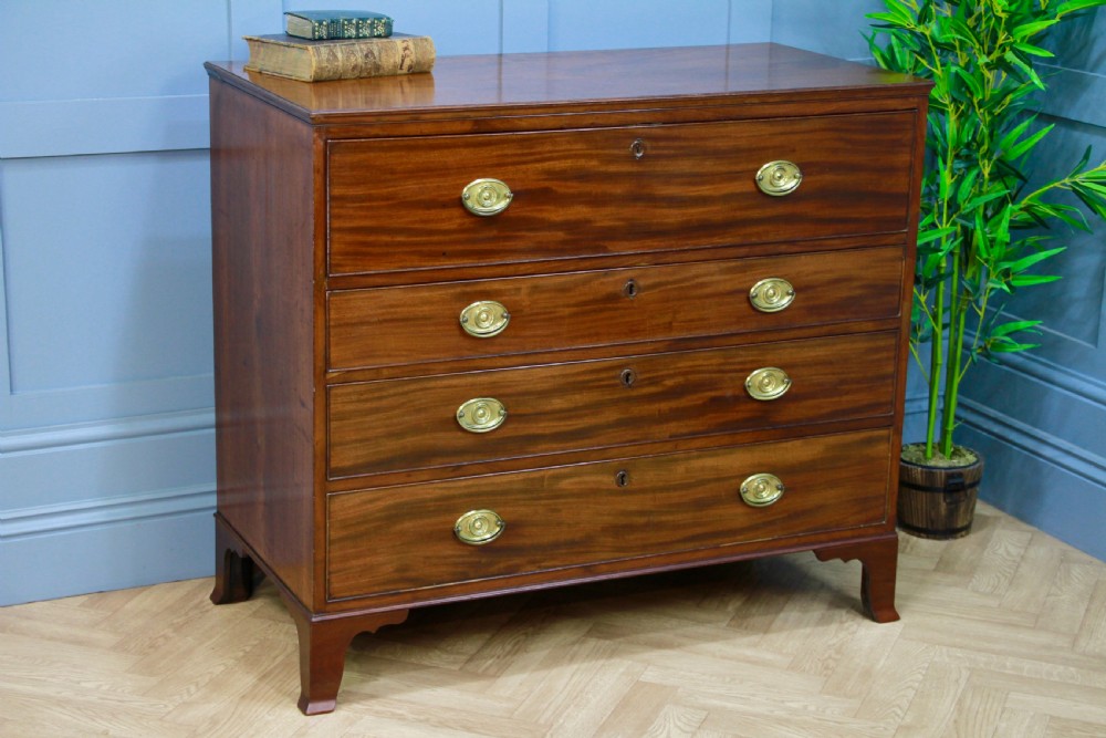 Original Antique Georgian Mahogany Secretaire Chest of 4 Drawers C1810 View VI