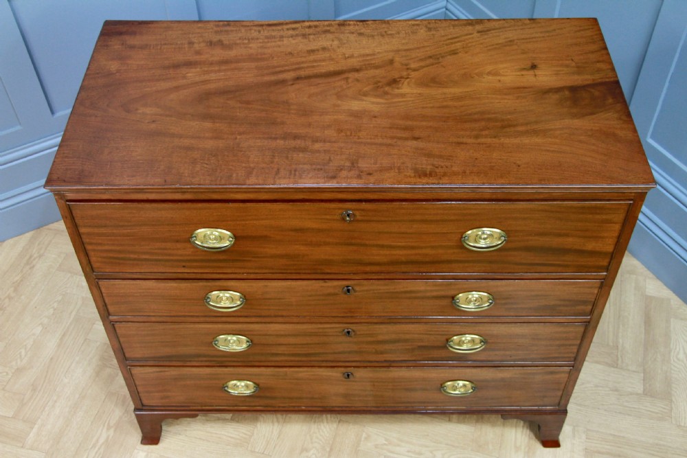 Original Antique Georgian Mahogany Secretaire Chest of 4 Drawers C1810 View VII