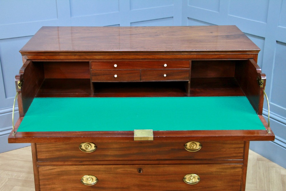 Original Antique Georgian Mahogany Secretaire Chest of 4 Drawers C1810 View X