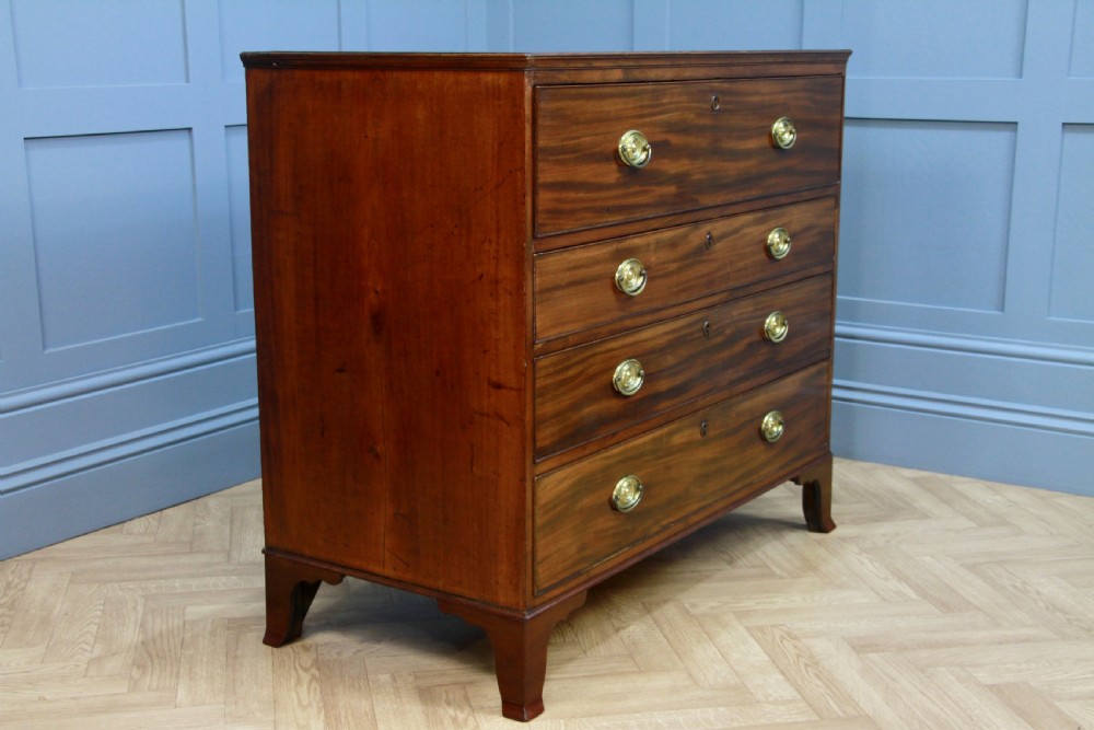 Original Antique Georgian Mahogany Secretaire Chest of 4 Drawers C1810 View XI