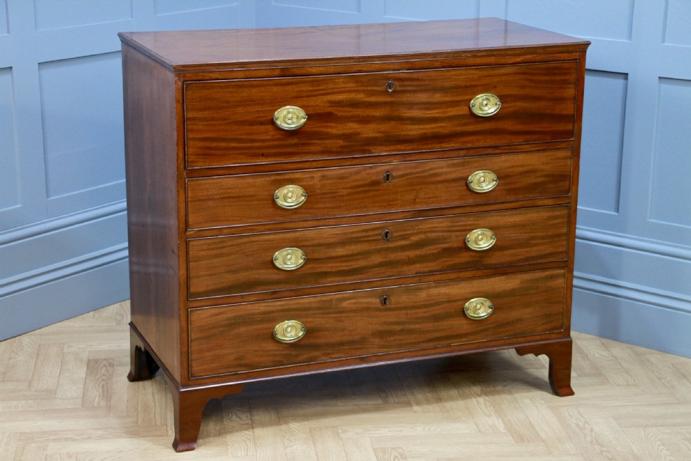 Original Antique Georgian Mahogany Secretaire Chest of 4 Drawers C1810