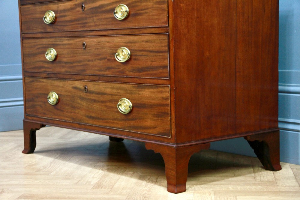 Original Antique Georgian Mahogany Secretaire Chest of 4 Drawers C1810 View XIII