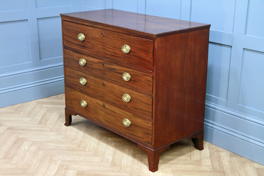 Original Antique Georgian Mahogany Secretaire Chest of 4 Drawers C1810 View XIV