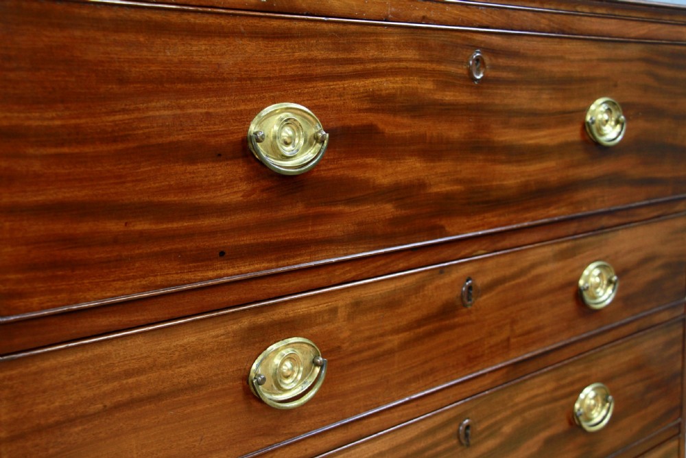Original Antique Georgian Mahogany Secretaire Chest of 4 Drawers C1810 View XV