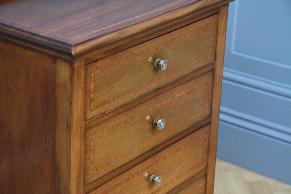 Antique Edwardian Mahogany Music Sheet Cabinet Chest of 4 Drop Front Drawers View VIII
