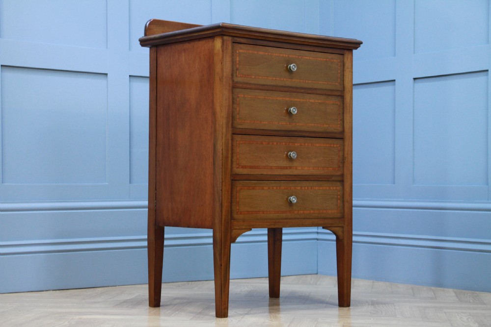 Antique Edwardian Mahogany Music Sheet Cabinet Chest of 4 Drop Front Drawers View IX