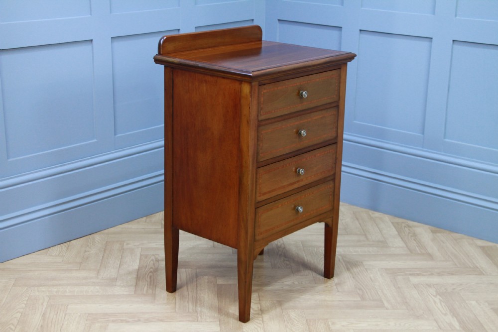 Antique Edwardian Mahogany Music Sheet Cabinet Chest of 4 Drop Front Drawers View XI