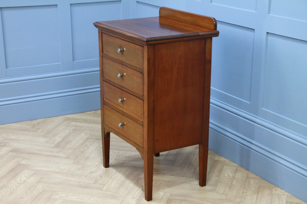 Antique Edwardian Mahogany Music Sheet Cabinet Chest of 4 Drop Front Drawers View XII