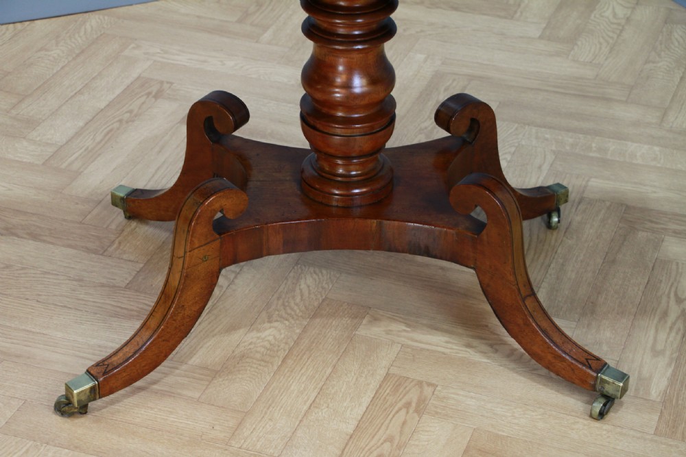 Antique Original Regency Georgian Solid Mahogany Inlaid Drop Leaf Sofa Table View V