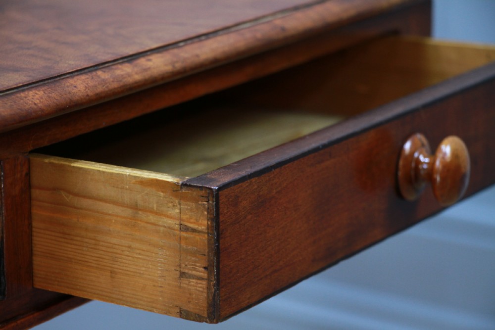 Antique Original Regency Georgian Solid Mahogany Inlaid Drop Leaf Sofa Table View XVI