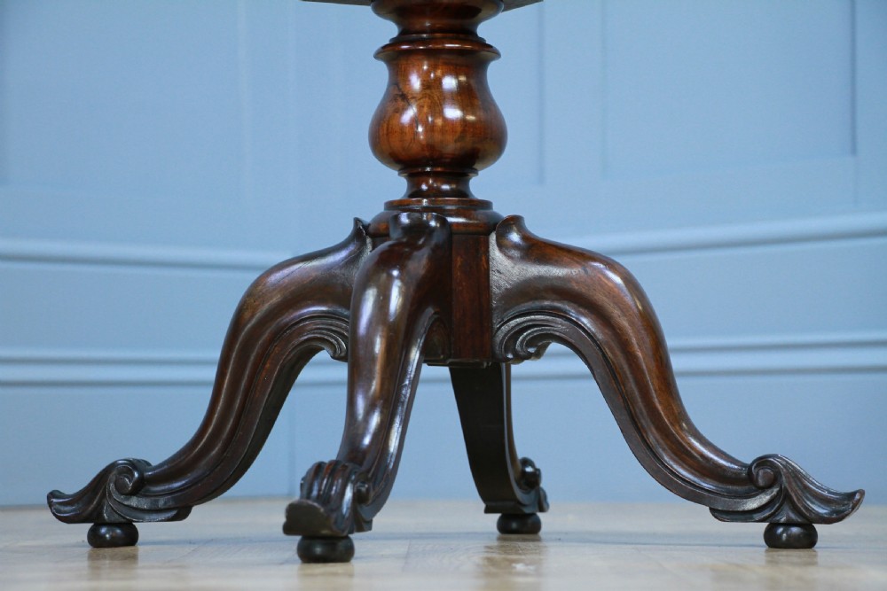 Antique Victorian Mahogany & Burr Yew Wood Inlaid Sewing Table Side Lamp C1860 View XIII