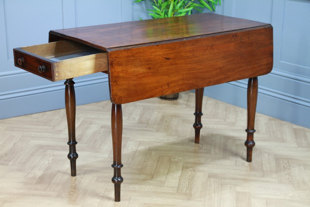 Original Antique Victorian Solid Mahogany Drop Leaf Pembroke Dining Table C1860 View VII