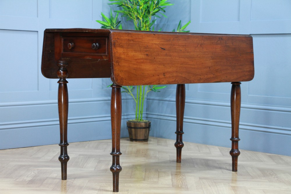 Original Antique Victorian Solid Mahogany Drop Leaf Pembroke Dining Table C1860 View VIII