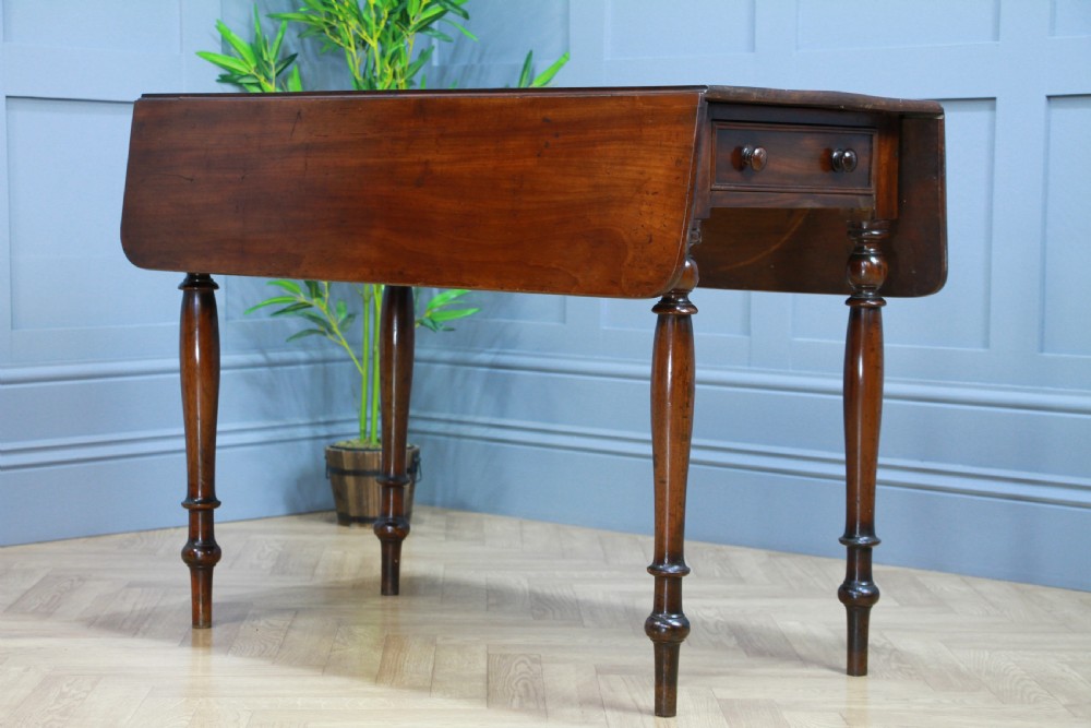 Original Antique Victorian Solid Mahogany Drop Leaf Pembroke Dining Table C1860 View IX