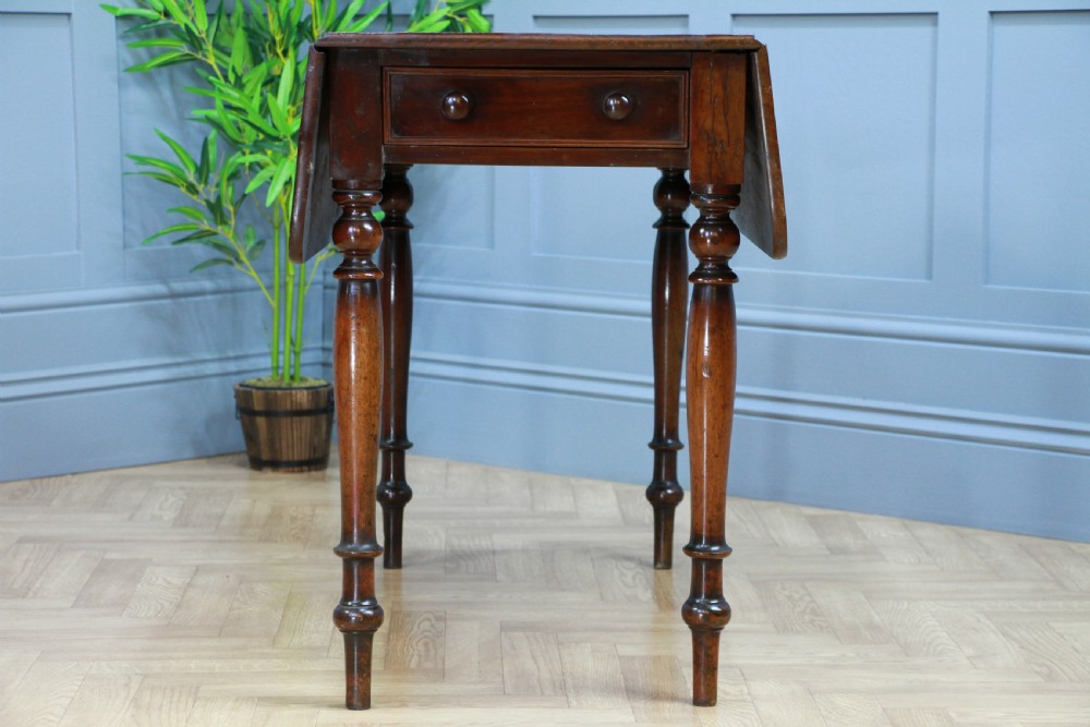 Original Antique Victorian Solid Mahogany Drop Leaf Pembroke Dining Table C1860 View XI