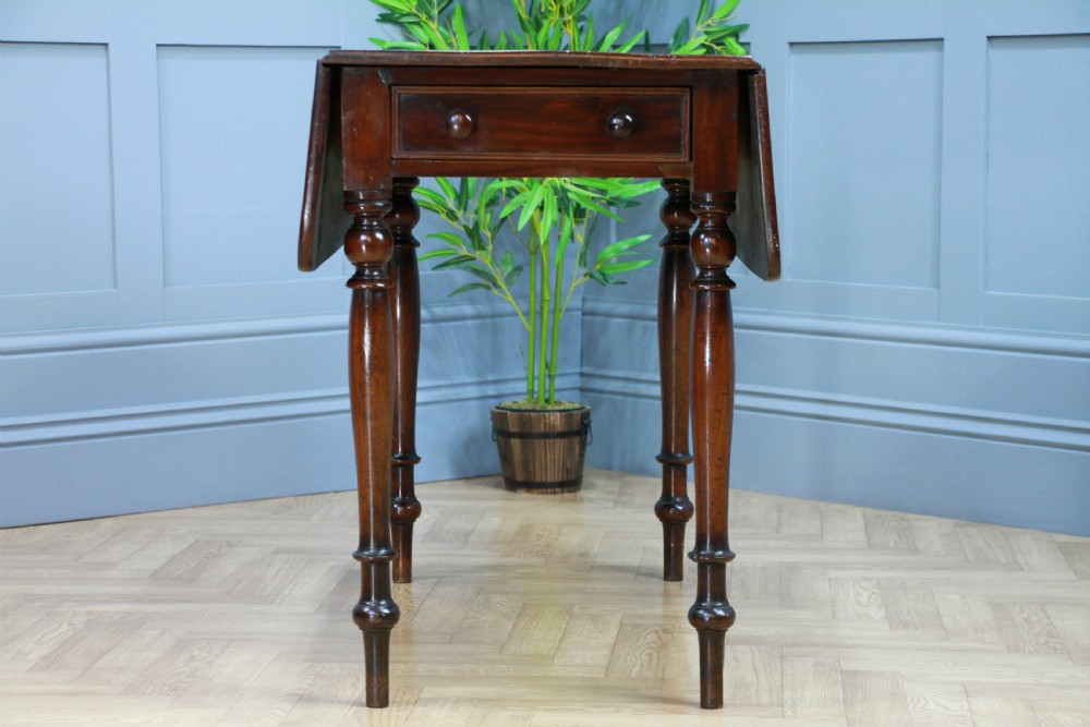 Original Antique Victorian Solid Mahogany Drop Leaf Pembroke Dining Table C1860 View XII