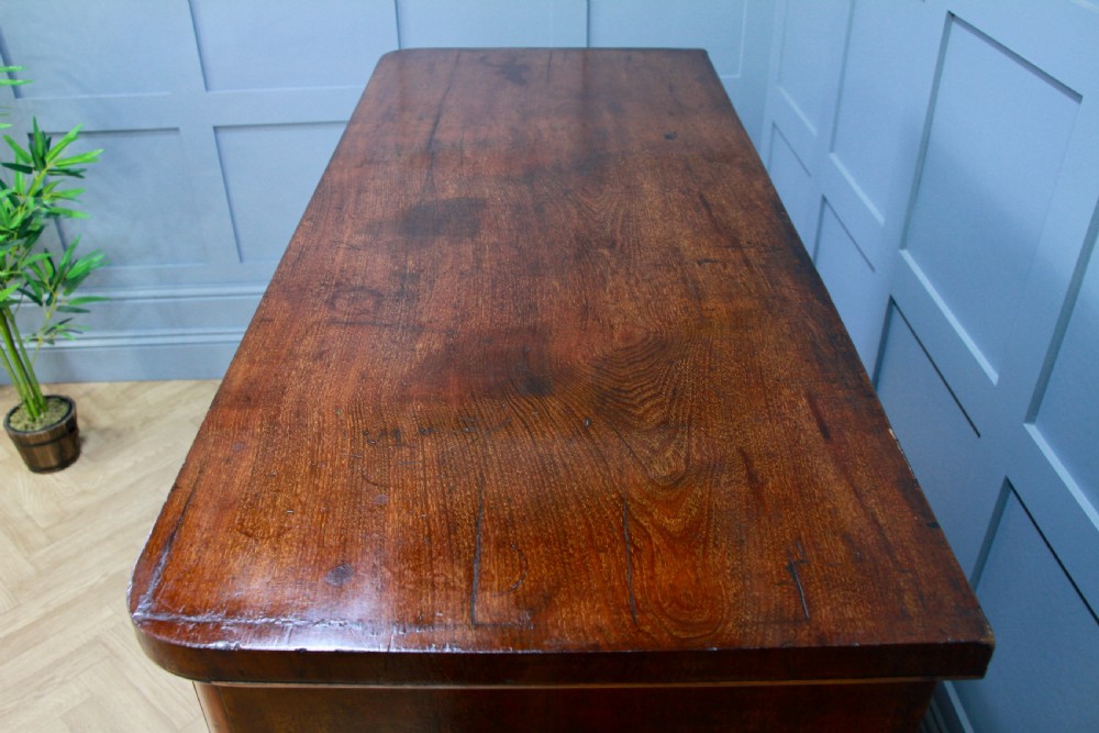 Original Antique Mid Victorian Tall Mahogany Chest Bank of 5 Drawers C1860 View IX