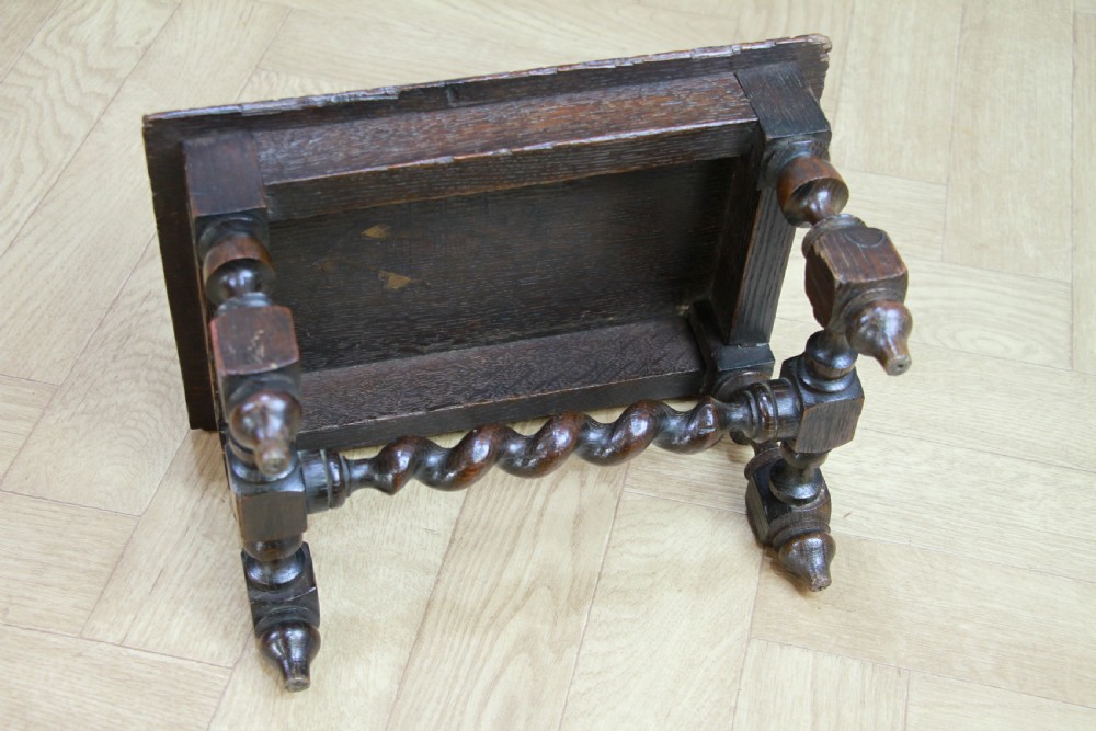 Miniature Apprentice Piece Antique Carved Oak Small Decorative Shelf Table C1900 View III