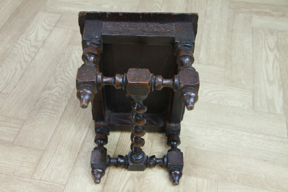 Miniature Apprentice Piece Antique Carved Oak Small Decorative Shelf Table C1900 View IV