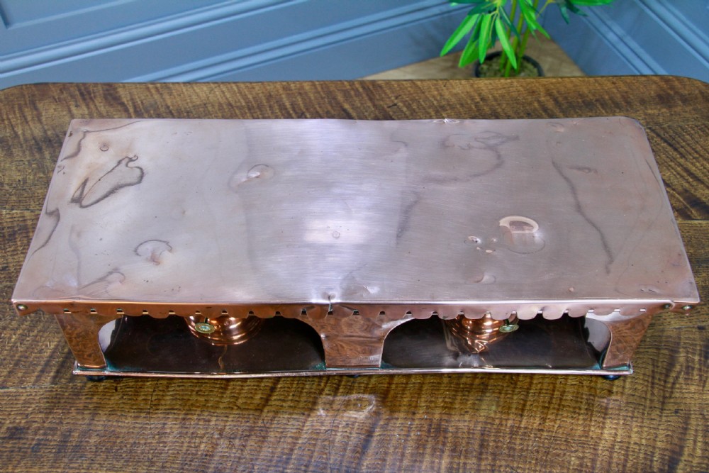 Antique Victorian Alex Boyd & Son Solid Copper Server Hot Plate Food Warmer View X