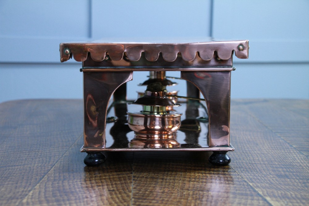 Antique Victorian Alex Boyd & Son Solid Copper Server Hot Plate Food Warmer View XIII